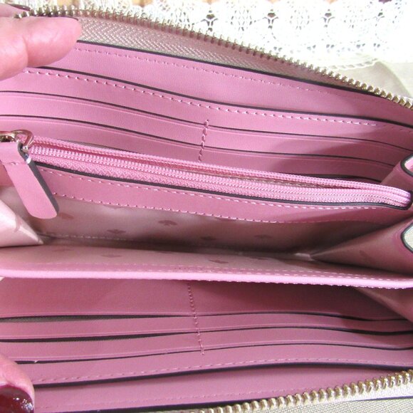 KATE SPADE "BEIGE PINK" CONTINENTAL ORGANIZER WALLET, ORG $ 289 EXCEL CONDITION - Picture 7 of 9